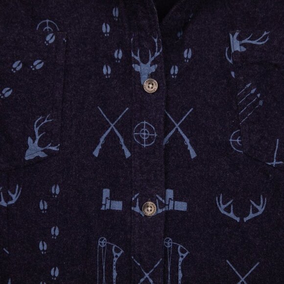 Legendary Whitetails Cottage Escape navy hunting print flannel shirt-XL - Picture 2 of 5